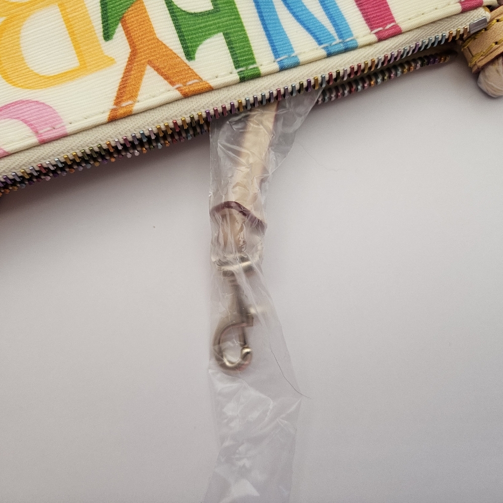 Dooney & Bourke White Multicolor Rainbow Crossbody Purse - Picture 6 of 7